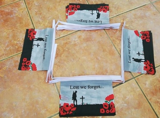 Lest we forget remembrance bunting 6m length