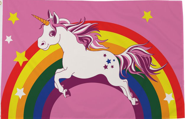 Rainbow unicorn flag 5ft x 3ft