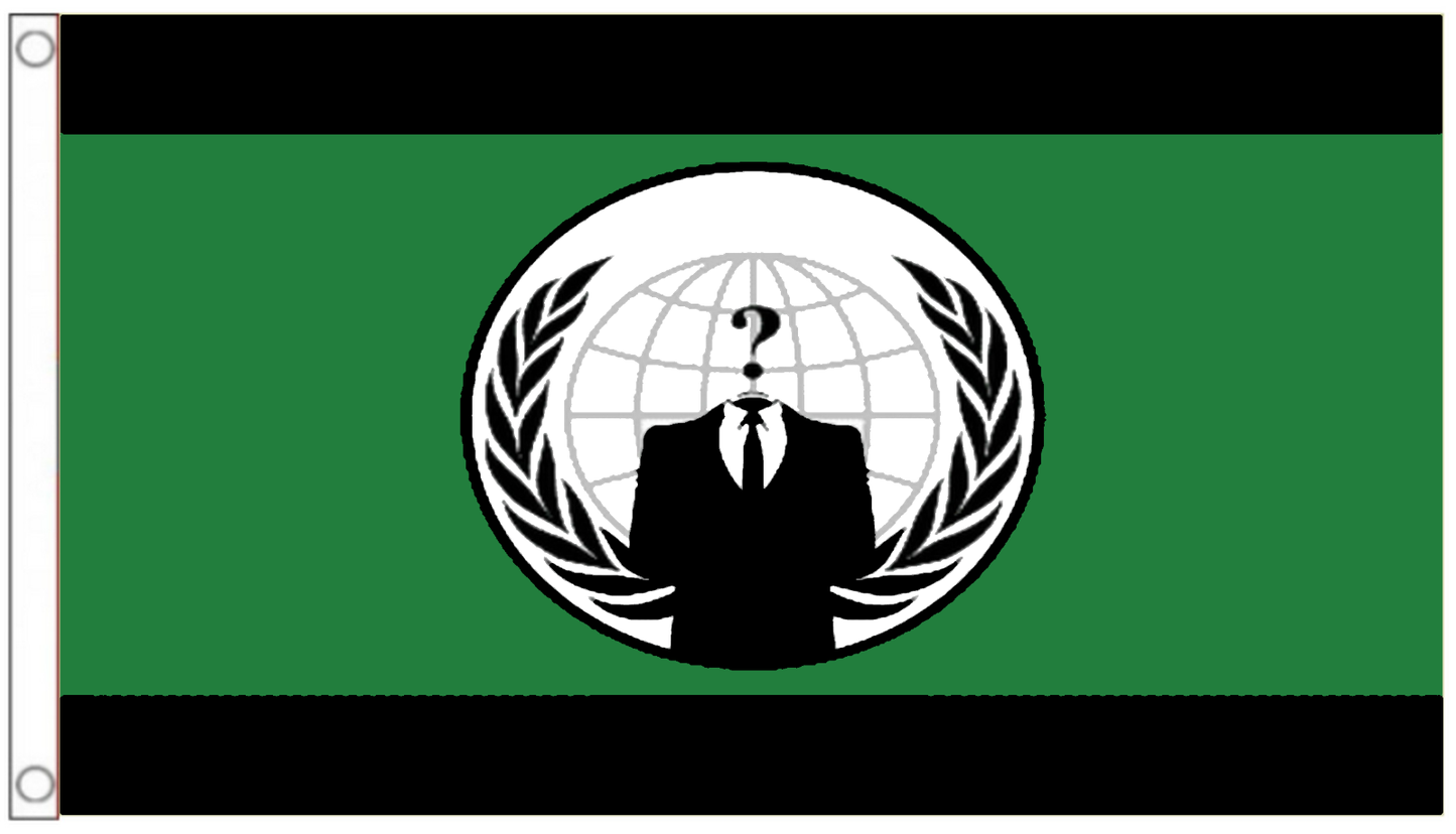 Anonyme Flagge 5 Fuß x 3 Fuß mit Ösen