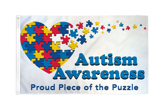 Autism awareness Neurodiversity polyester flag 5ft x 3ft with eyelets