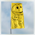 Smiley face Banner flag 8ft x 3ft