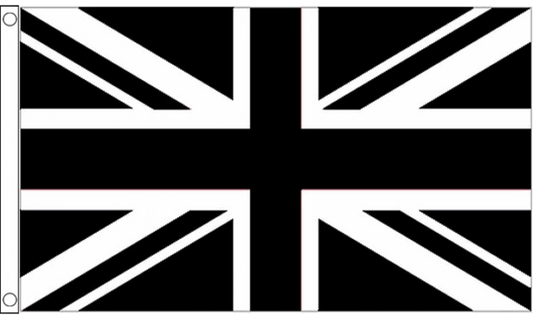 Union Jack – Schwarz/Weiß, 91 x 61 cm, mit Ösen