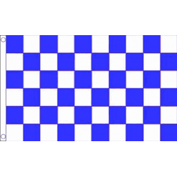 Chequered check flag blue/white 5ft x 3ft