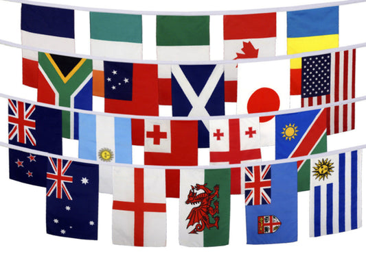 Rugby world cup 20 countries quality bunting 6m