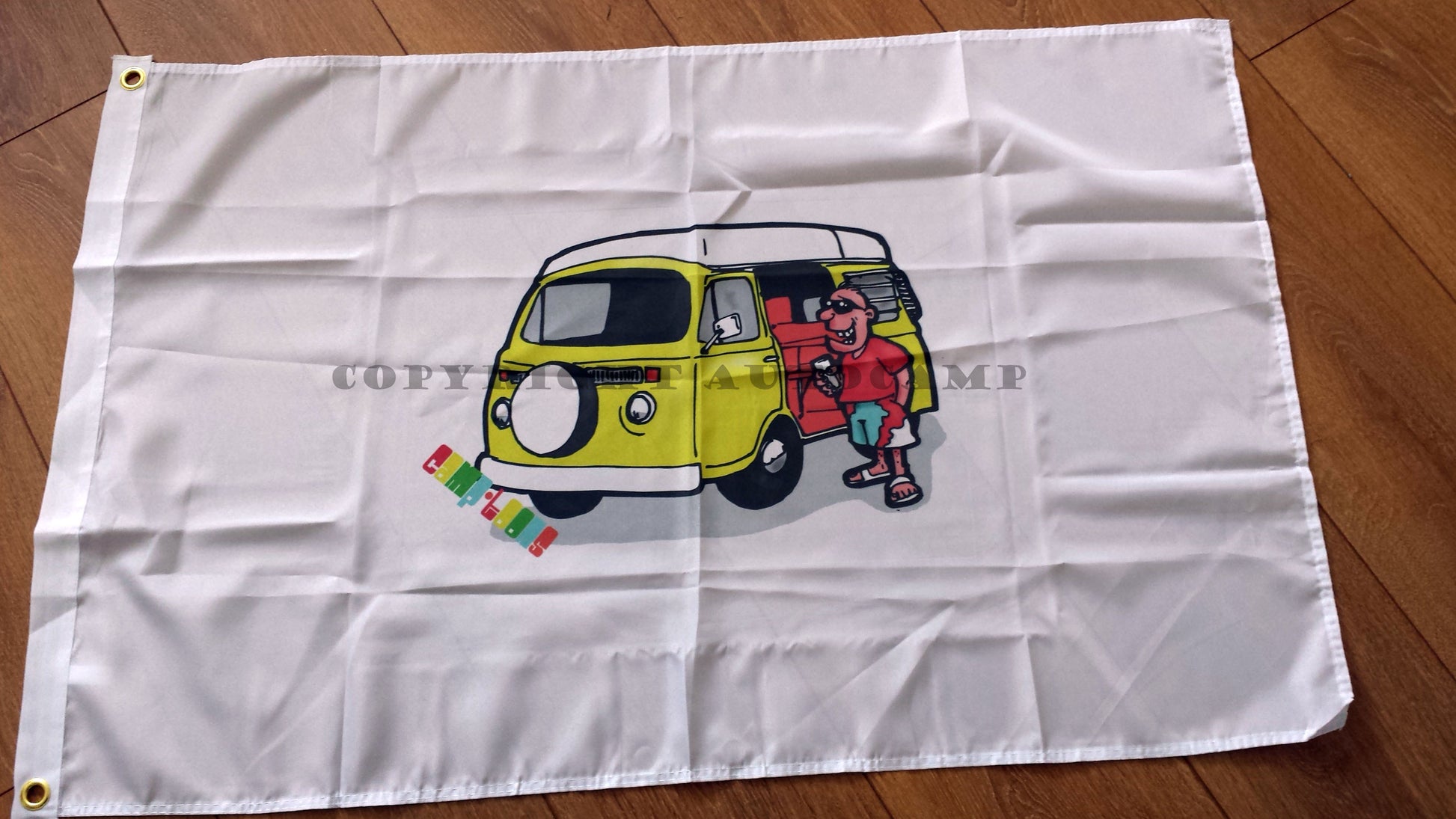 VW Bay window camper flag by Camp-toons 3ft x 2ft