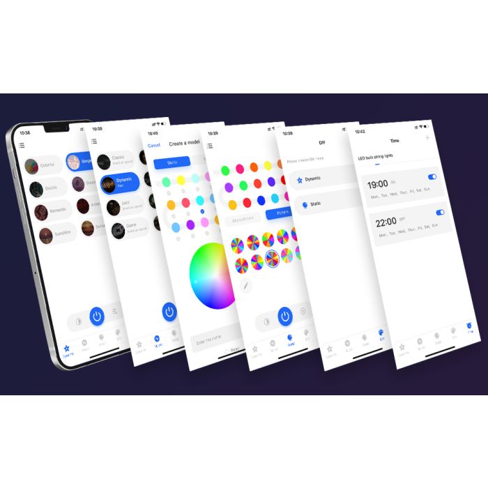 Garden campsite multi-function and multi-colour festoon lights 12v&240v