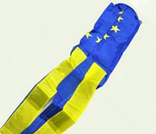 Windsack mit EU-Flagge, 152,4 cm, mit Schwänzen, hohe Qualität