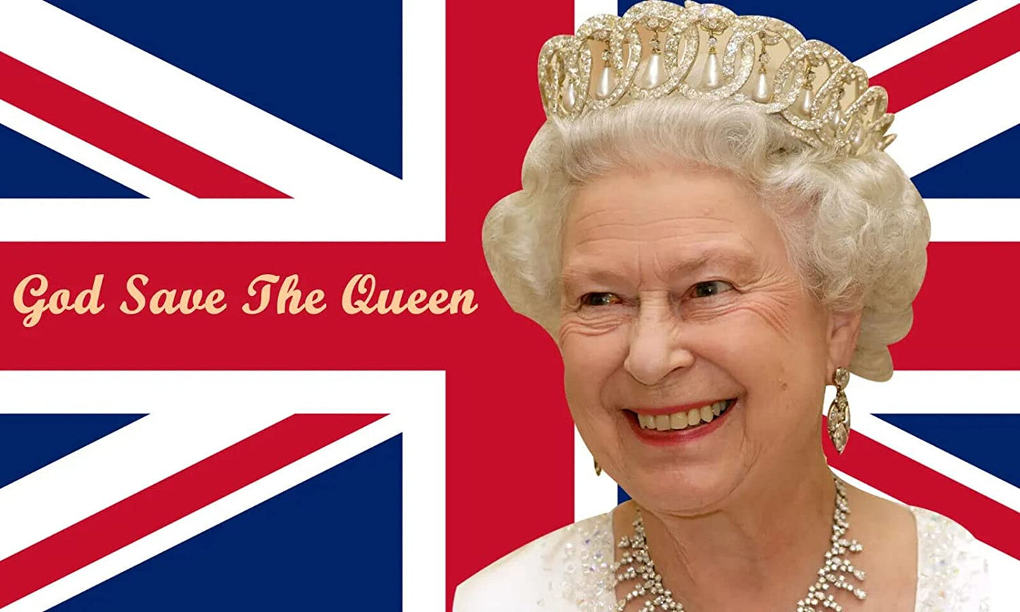 God save the Queen quality polyester flag 5ft x 3ft with eyelets