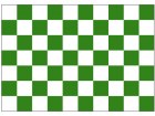 Chequered check flag green white 5ft x 3ft