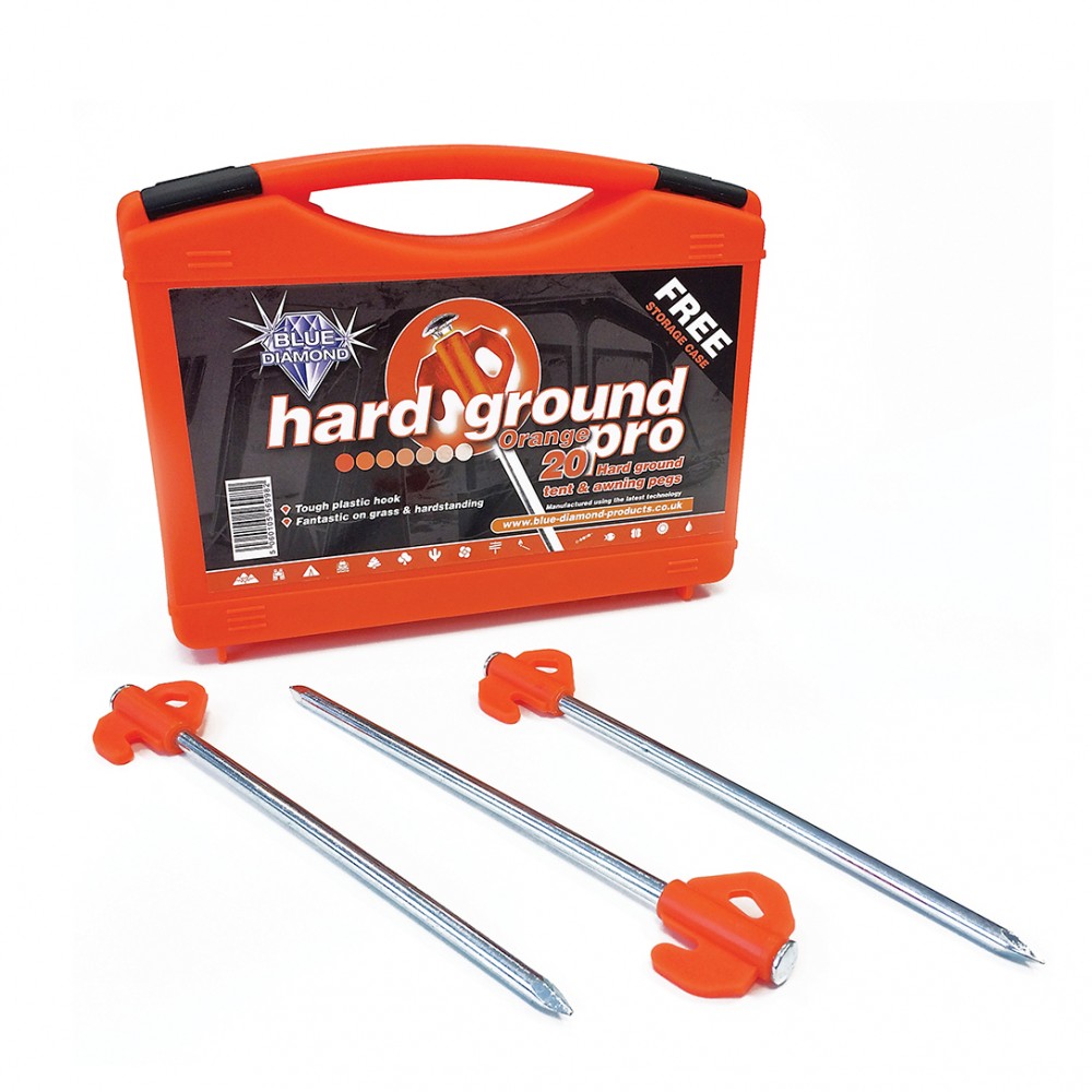 Hard ground pegs ( box 20 )  tent pegs by Blue diamond Outdoor Revolution for awning canopy and tent
