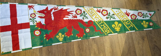 Henri 8ème d'Angleterre étendard royal 200cm x 70cm polyester avec 2 oeillets