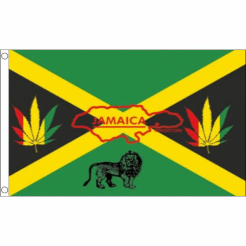 Jamaica Reggae flag 5ft x 3ft with eyelets