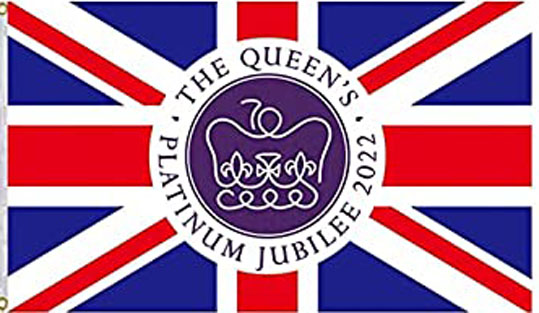 Queens-Platin-Jubiläumsflagge 2022, 152 x 91 cm, mit Ösen