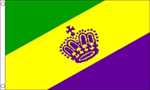 Mardi Gras flag 5ft x 3ft with eyelets