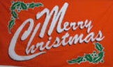 merry christmas flag in red 5ft x 3ft