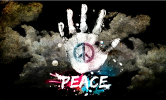Peace hand digitally printed flag 5ft x 3ft high quality with eyelets