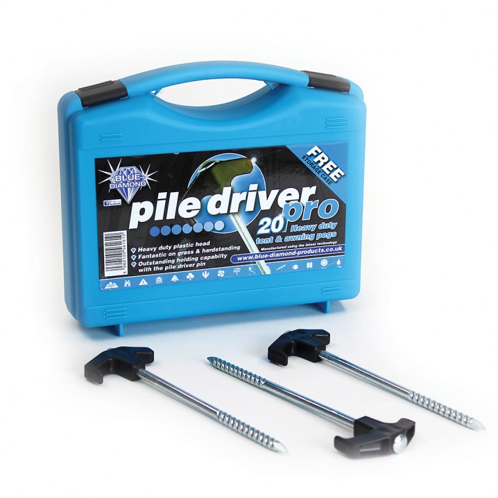 Piquets pour sol dur Pile Driver Pro par Blue Diamond (boîte 20)
