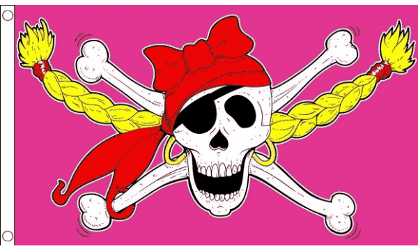Pirate girl flag 5ft x 3ft