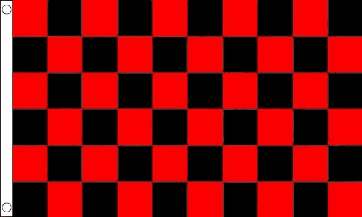 Chequered check flag red black 5ft x 3ft