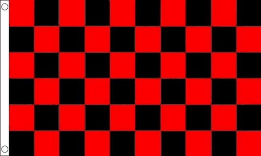 Karierte Karoflagge rot schwarz 5 Fuß x 3 Fuß