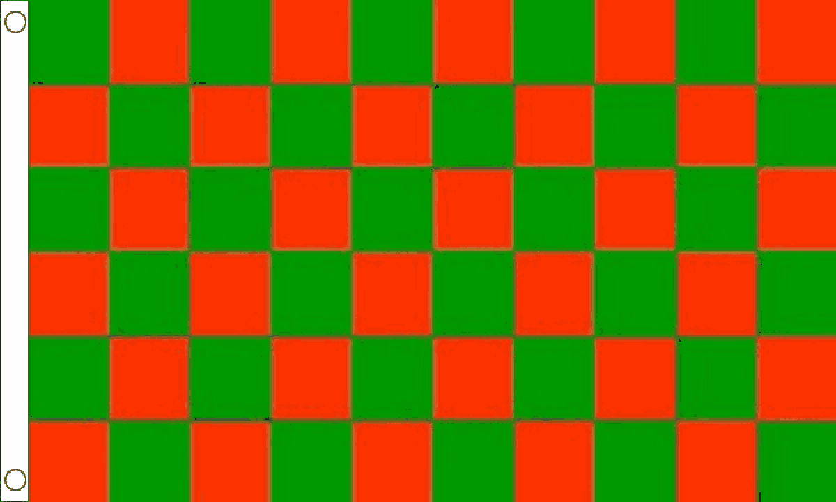 Chequered check flag red green 5ft x 3ft