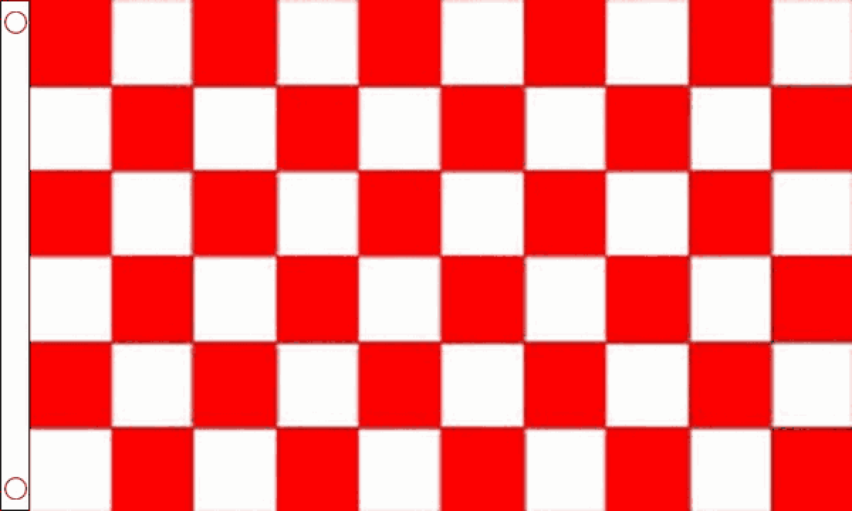 Chequered check flag red white 5ft x 3ft