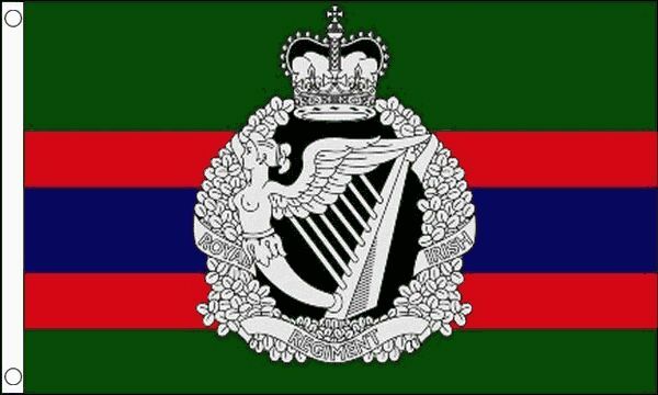 Drapeau du régiment royal irlandais 5 pieds x 3 pieds avec oeillets Haute qualité