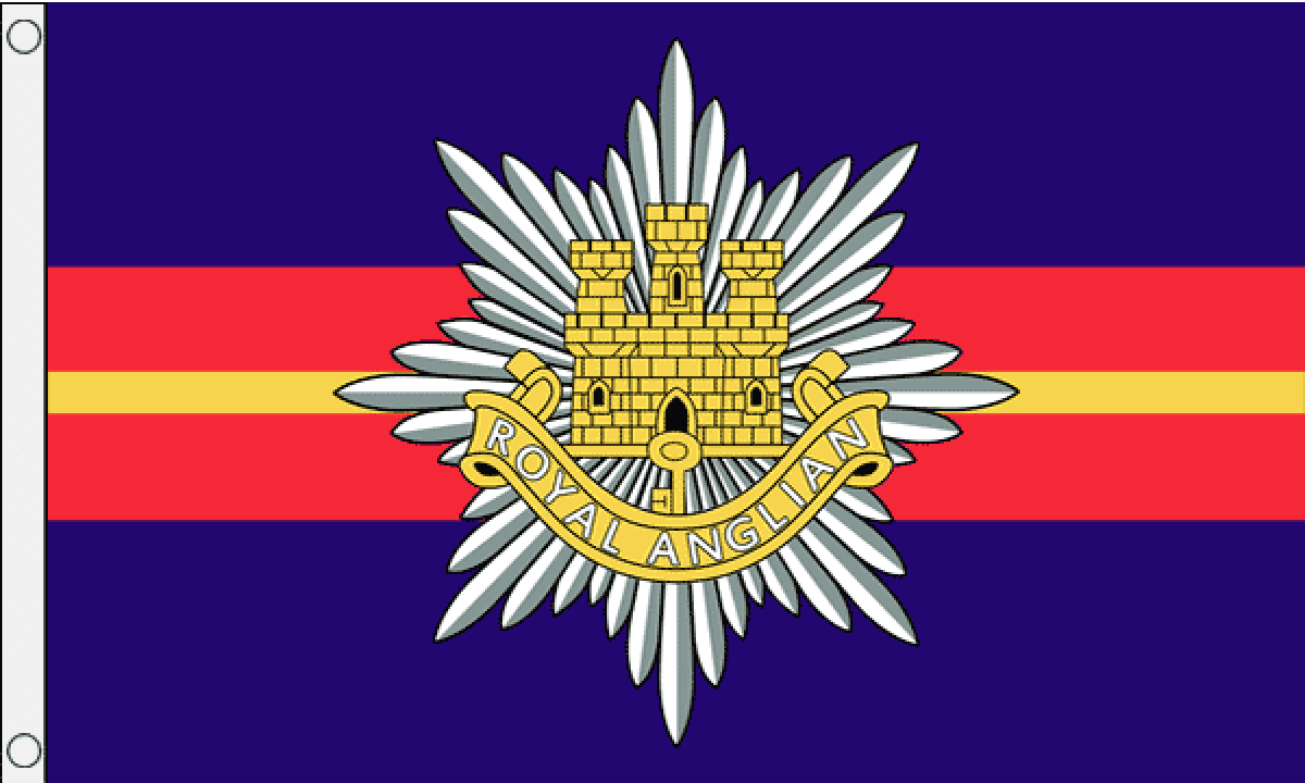 Flagge des Royal Anglian Regiments, 5 Fuß x 3 Fuß