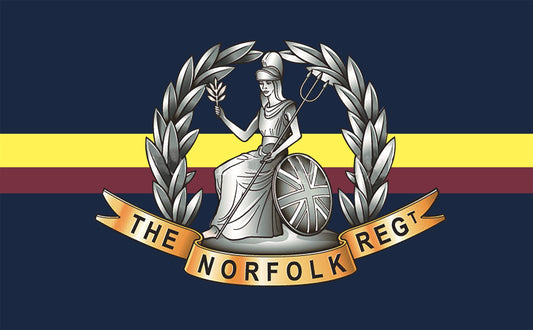 Drapeau du régiment Royal Norfolk 5 pieds x 3 pieds avec oeillets