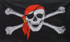 Skull and scarf flag 5ft x 3ft
