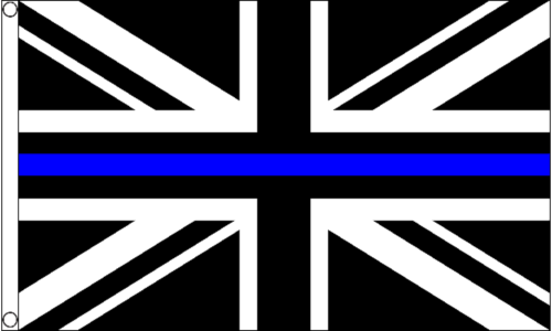Union Jack Polizeiflagge mit dünner blauer Linie, 5 Fuß x 3 Fuß
