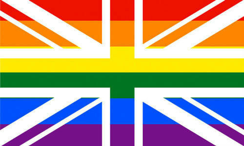 Union jack rainbow flag 3ft x 2ft with eyelets