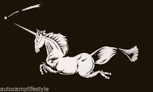 Unicorn flag 5ft x 3ft black