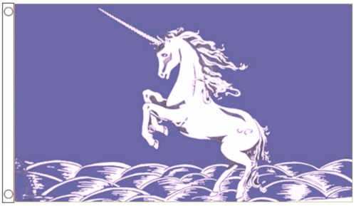Unicorn flag blue 5ft x 3ft Blue
