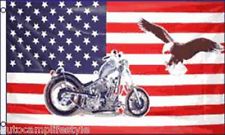 USA Motorcycle and eagle american flag 5ft x3ft